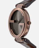 Gucci Interlocking Brown Dial Brown Leather Strap Watch For Women - YA133309 Buy Now By Gucci