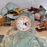 Fossil Jacqueline Analog Moonphase Mother of Pearl White Dial Rose Gold Steel Strap Watch for Women - ES5165 Buy Now By Fossil