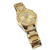 Guess Frontier Diamonds Gold Dial Gold Steel Strap Watch For Women - W1156L2 Buy Now By Guess