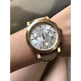 Burberry The City White Dial Haymarket Beige Leather Strap Watch for Women - BU9752 Buy Now By Burberry