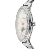 Fossil Jacqueline Multifunction Moonphase White Dial Silver Steel Strap Watch for Women - ES5164 Buy Now By Fossil