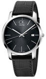 Calvin Klein City Quartz Black Dial Black Leather Strap Watch for Men - K2G2G1C3 Buy Now By Calvin Klein