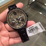 Michael Kors Wren Chronograph Gold Dial Black Steel Strap Watch for Women - MK5961 Buy Now By Michael Kors