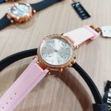Guess Solstice Diamonds White Dial Pink Rubber Strap Watch For Women - GW0113L4 Buy Now By Guess