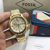 Fossil Dean Chronograph Champagne Dial Gold Steel Strap Watch for Men - FS4867 Buy Now By Fossil