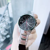 Armani Exchange Hampton Chronograph Black Dial Silver Steel Strap Watch For Men - AX2163 Buy Now By Armani Exchange