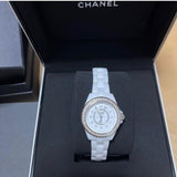 Chanel J12 Quartz Diamonds White Dial White Steel Strap Watch for Women - J12 H6418 Buy Now By Chanel