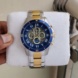 Fossil Grant Sport Automatic Skeleton Blue Dial Two Tone Steel Strap Watch for Men - ME3141 Buy Now By Fossil