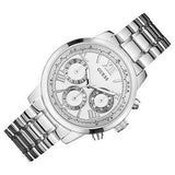Guess Sunrise Multifunction Quartz White Dial Silver Steel Strap Watch For Women - W0330L3 Buy Now By Guess