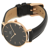 Daniel Wellington Petite Sheffield Black Dial Black Leather Strap Watch For Women - DW00100168 Buy Now By Daniel Wellington