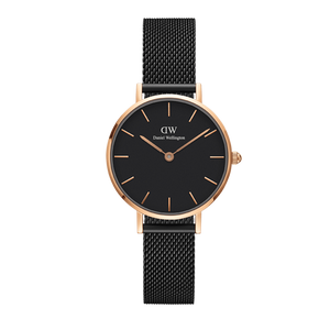 Daniel Wellington Petite Ashfield Black Dial Black Mesh Strap Watch for Women - DW00100307 Buy Now By Daniel Wellington