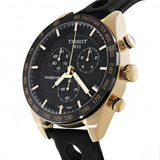 Tissot PRS 516 Chronograph Black Dial Black Leather Strap Watch For Men - T100.417.36.051.00 Buy Now By Tissot
