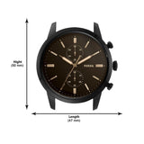 Fossil Goodwin Chronograph Black Dial Black Leather Strap Watch for Men - FS5585 Buy Now By Fossil