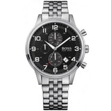 Hugo Boss Aeroliner Chronograph Quartz Black Dial Silver Steel Strap Watch For Men - HB1512446 Buy Now By Hugo Boss