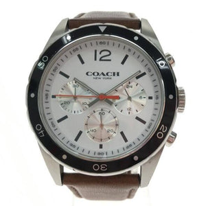 Coach Sullivan Chronograph White Dial Brown Leather Strap Watch for Men - 14602057 Buy Now By Coach