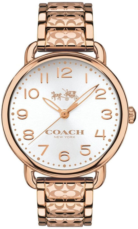 Coach Delancey White Dial Rose Gold Steel Strap Watch for Women - 14502497 Buy Now By Coach