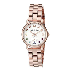 Marc Jacobs Baker Dexter White Dial Rose Gold Steel Strap Watch for Women - MBM3443 Buy Now By Marc Jacobs