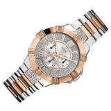 Guess Vista Analog Diamonds Silver Dial Two Tone Steel Strap Watch for Women - W0024L1 Buy Now By Guess