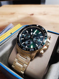 Fossil Bannon Multifunction Chronograph Green Dial Gold Steel Strap Watch for Men - BQ2493 Buy Now By Fossil