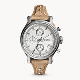 Fossil Boyfriend Chronograph White Dial Brown Leather Strap Watch for Women - ES3625 Buy Now By Fossil