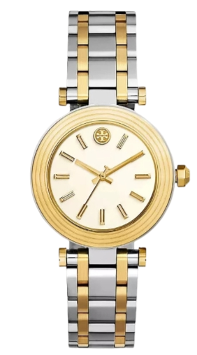 Tory Burch Classic T White Dial Two Tone Steel Strap Watch for Women - TBW9014 Buy Now By Tory Burch