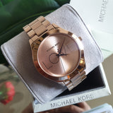 Michael Kors Slim Runway White Dial Rose Gold Steel Strap Watch For Women - MK3804 Buy Now By Michael Kors