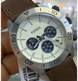 Fossil Retro Traveler Chronograph White Dial Brown Leather Strap Watch for Men - CH2886 Buy Now By Fossil