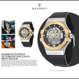 Maserati Potenza Automatic Skeleton Dial Black Leather Strap Watch For Men - R8821108011 Buy Now By Maserati