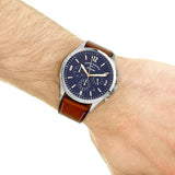 Fossil Forrester Chronograph Blue Dial Brown Leather Strap Watch for Men - S5607 Buy Now By Fossil