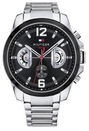 Tommy Hilfiger Decker Quartz Black Dial Silver Steel Strap Watch for Men - 1791472 Buy Now By Tommy Hilfiger