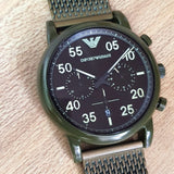 Emporio Armani Luigi Quartz Chronograph Black Dial Green Mesh Bracelet Watch For Men - AR11115 Buy Now By Emporio Armani