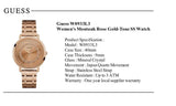 Guess Montauk Rose Gold Dial Rose Gold Steel Strap Watch For Women - W0933L3 Buy Now By Guess
