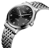Longines Record Black Dial Automatic Stainless Steel 40mm Watch for Men - L2.821.4.56.6 Buy Now By Longines