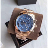 Michael Kors Runway Stop Hunger Quartz Blue Dial Rose Gold Steel Strap Watch For Men - MK8358 Buy Now By Michael Kors