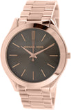 Michael Kors Slim Runway Brown Dial Rose Gold Stainless Steel Strap Watch for Women - MK3181 Buy Now By Michael Kors