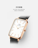 Daniel Wellington Quadro White Dial Black Leather Strap Watch For Women - DW00100450 Buy Now By Daniel Wellington