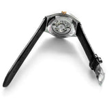 Emporio Armani Zeta Skeleton Automatic Silver Dial Black Leather Strap Watch For Men - AR60018 Buy Now By Emporio Armani