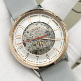 Fossil Vintage Muse Automatic Skeleton White Dial Grey Leather Strap Watch for Women - ME3131 Buy Now By Fossil