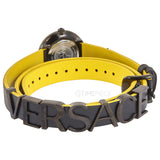 Versace V-Flare Quartz Black Dial Black Leather Strap Watch for Women - VEBN00518 Buy Now By Versace