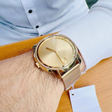 Movado Bold Gold Dial Gold Mesh Bracelet Watch For Men - 3600373 Buy Now By Movado