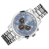 Guess Horizon Chronograph Quartz Blue Dial Silver Steel Strap Watch for Men - W0379G6 Buy Now By Guess