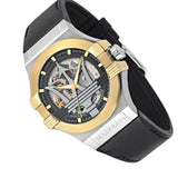 Maserati Potenza Automatic Skeleton Grey Dial Black Leather Strap Watch For Men - R8821108037 Buy Now By Maserati