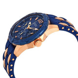 Guess Oasis Blue Dial Blue & Rose Gold Stainless Steel Strap Watch For Men - W0366G4 Buy Now By Guess