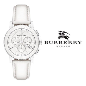 Burberry City Chronograph White Dial White Leather Strap Watch For Women - BU9701 Buy Now By Burberry