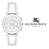 Burberry City Chronograph White Dial White Leather Strap Watch For Women - BU9701 Buy Now By Burberry
