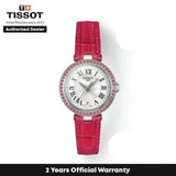 Tissot Bellissima Small Lady Diamonds Mother of Pearl Dial Red Leather Strap Watch For Women - T126.010.66.113.00 Buy Now By Tissot
