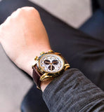 Versace V-Ray Chronograph Quartz White Dial Brown Leather Strap Watch For Men - VE2I00221 Buy Now By Versace