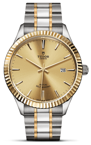 Tudor Style Automatic Gold Dial Two Tone Steel Strap Watch for Men - M12713-0001 Buy Now By Tudor