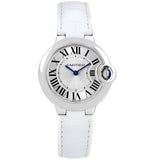 Cartier Ballon Bleu De Cartier Silver Dial White Leather Strap Watch for Women - W6920086 Buy Now By Cartier