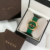 Gucci G Timeless Bee Green Dial Green Leather Strap Watch For Women - YA1264065 Buy Now By Gucci